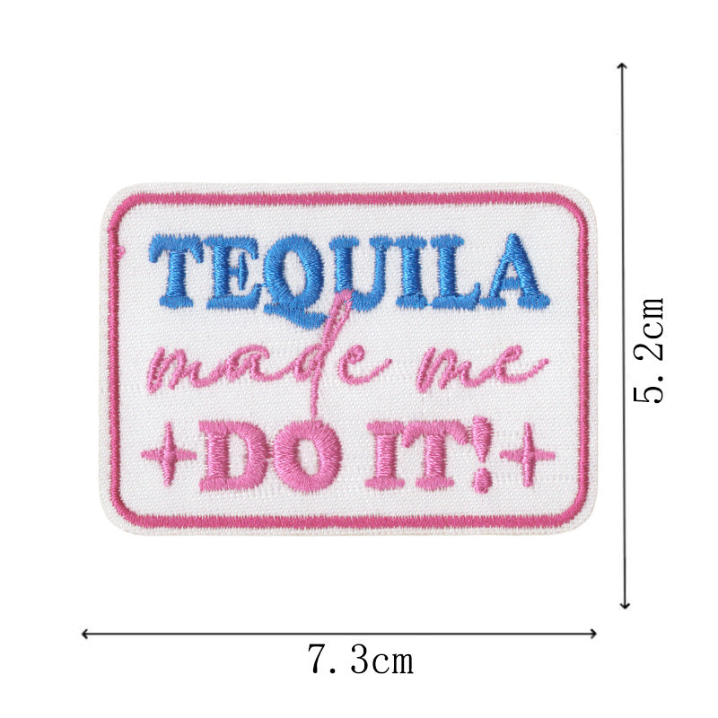 Wholesale Embroidered patch shoes,  hats and bags accessories original cartoon English letter adhesive patch